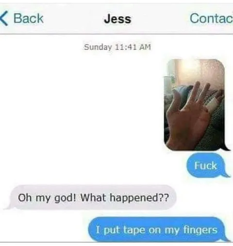 Tape Fingers Texting Disaster