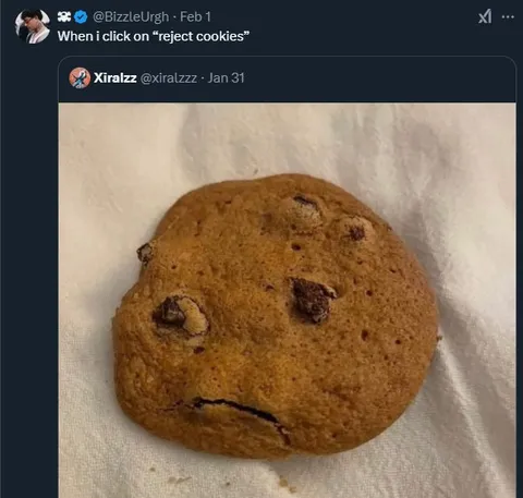 Reject Cookies Sad Face