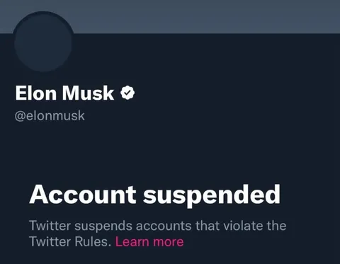 Elon Musk Account Suspended