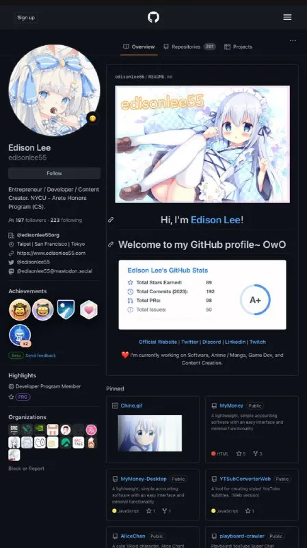 Hi, I'm Edison Lee OwO