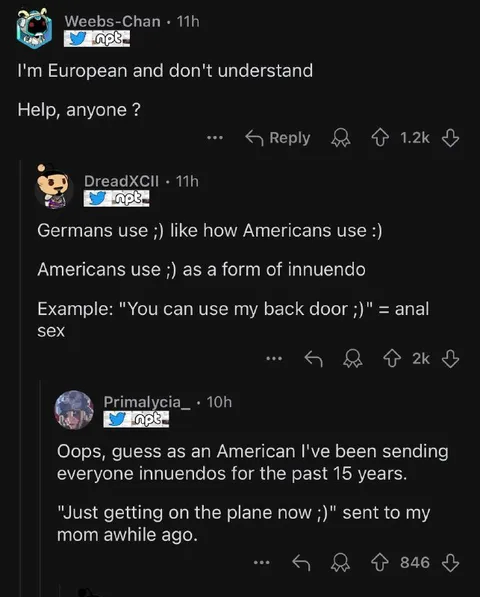 American Semicolon Innuendos