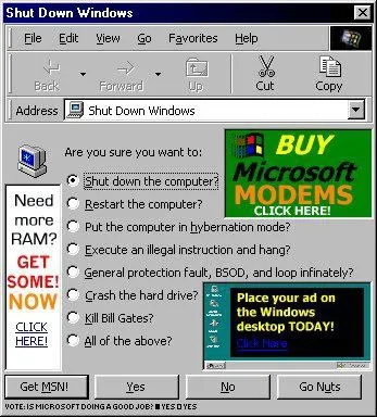 Windows 95 Shutdown Gone Wrong