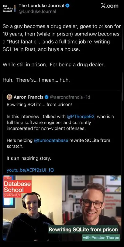 Rewriting SQLite from Prison