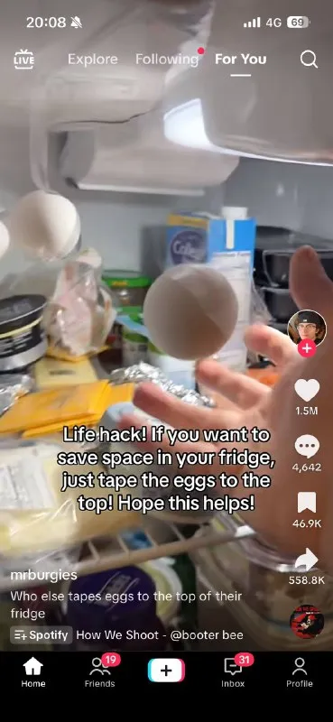 Tape Eggs to the Fridge