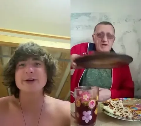 Дедуля предлагает блинчики
