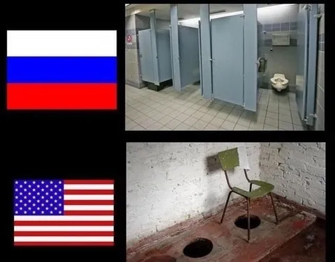 Туалеты России и США