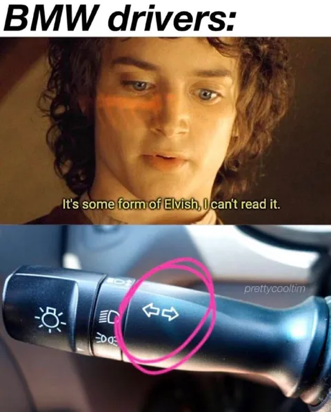 BMW drivers can't read turn signals