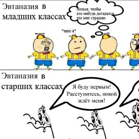 Эвтаназия в младших и старших классах