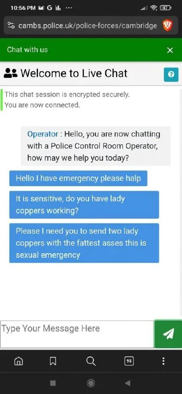 Police Chat Sexual Emergency