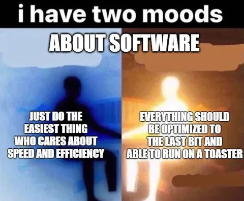 Two Moods About Software