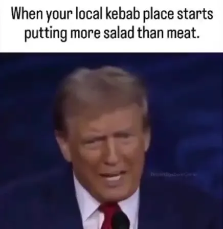 Trump Reacts to Salad Kebab