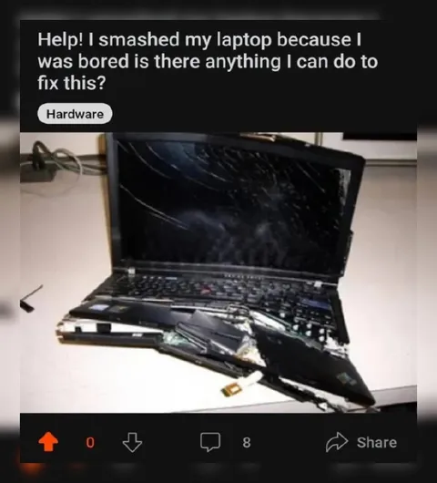 Smashed Laptop Hardware Help