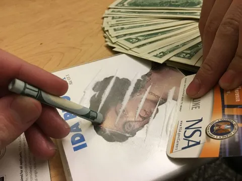 Defacing an NSA ID Card