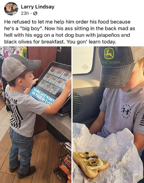 Boy Gets Punished With Olive Toast