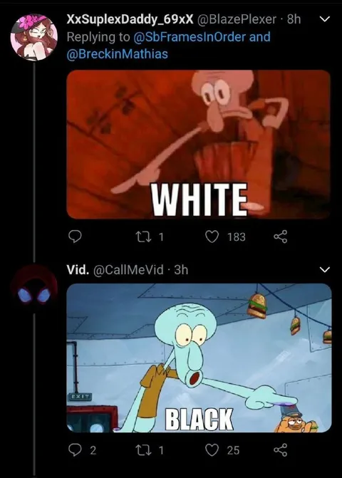 Squidward Says White Black