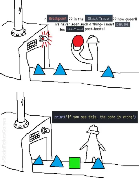 Penguin Debugging the Code