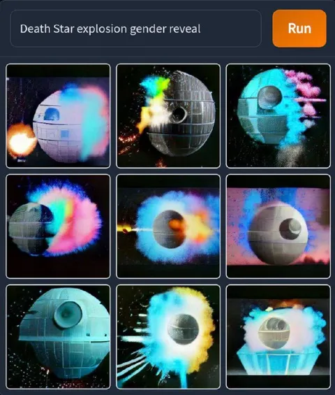 Death Star Explosion Gender Reveal