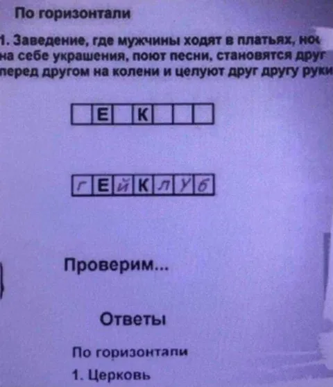 Кроссворд про церковь