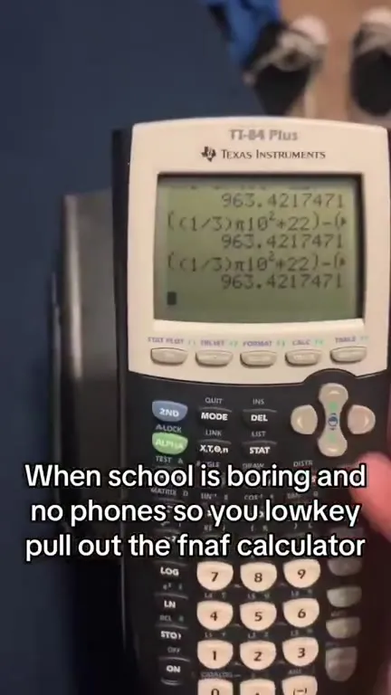 FNAF calculator during boring school