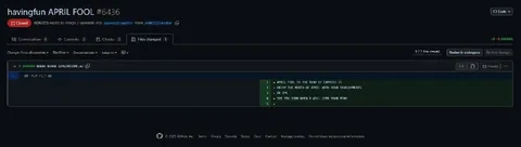 April Fool GitHub Code Joke