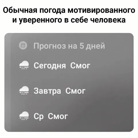Погода уверенного человека