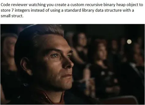 Code Reviewer Watching Overengineering