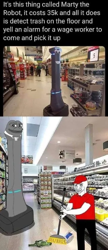 Marty the Robot Cleans the Store