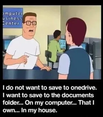 Hank Hill OneDrive Privacy