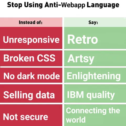Stop Using Anti-Webapp Language