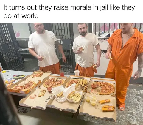Jail Morale Pizza Party