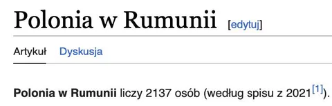 Polonia w Rumunii liczy 2137 osób