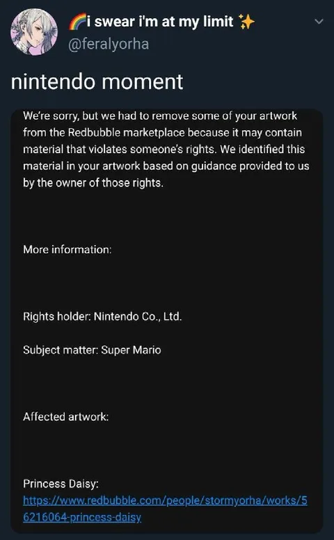 Nintendo Copyright Takedown