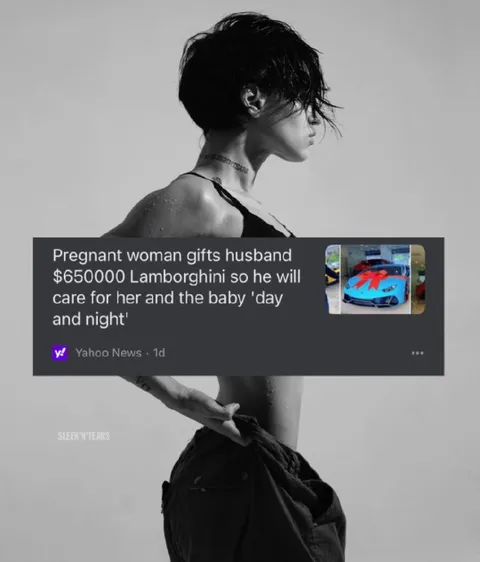 Pregnant woman gifts Lamborghini