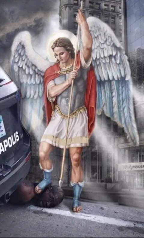 Archangel Michael Defeats Evil