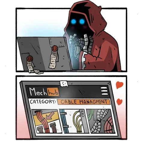 Hooded Robot Loves Cable Management
