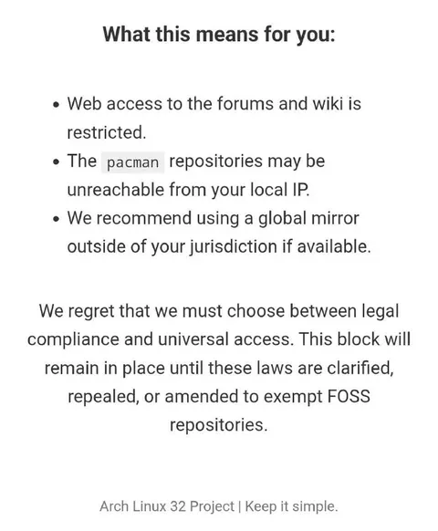 Pacman Repository Access Restricted