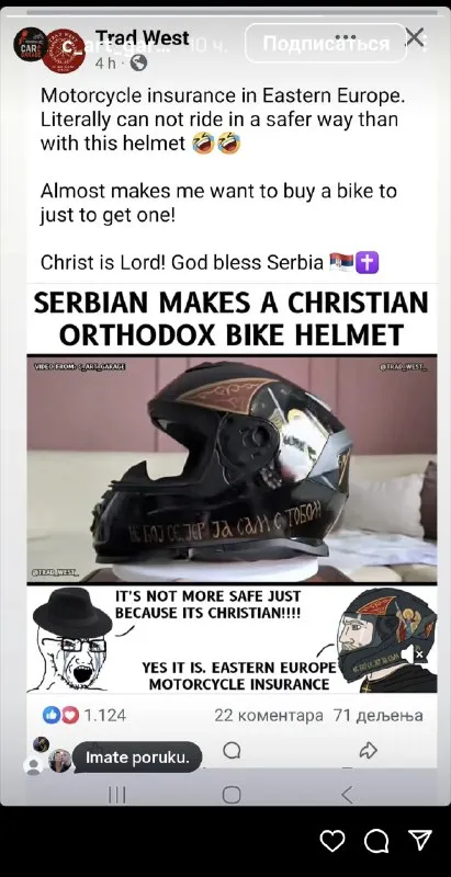Serbian Christian Orthodox Bike Helmet