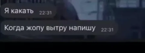 Когда жопу вытру напишу