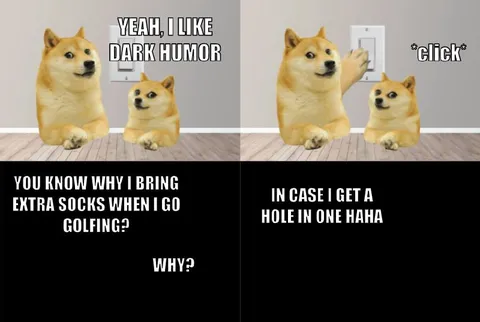 Doge Dark Humor Golf Joke