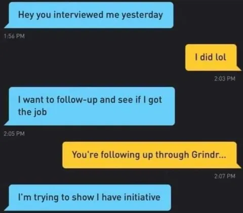 Following Up Through Grindr