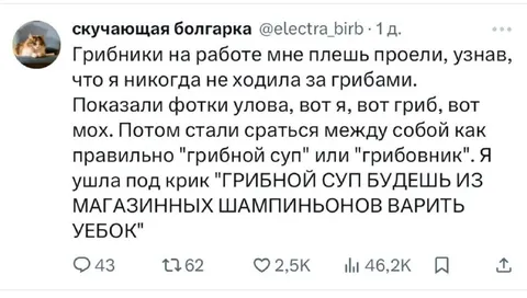 Спор о грибном супе на работе