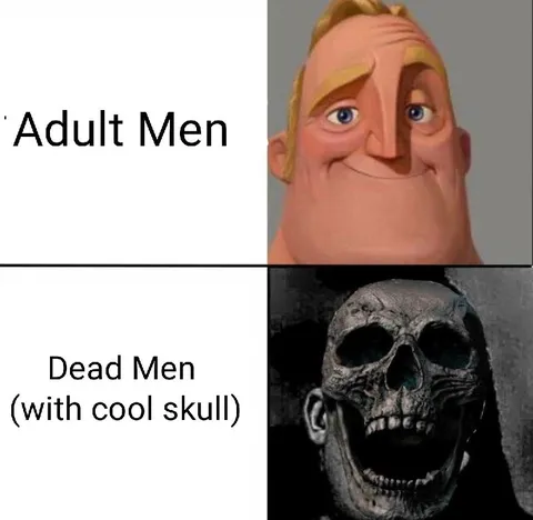 Adult Men vs Cool Skulls