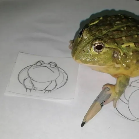 Лягушка рисует саму себя