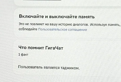 ГигаЧат запомнил таджика
