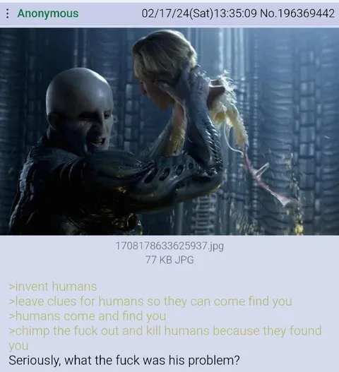 Alien kills the humans who found him