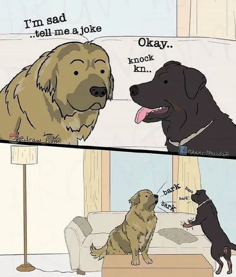 Sad Dog Tells a Joke