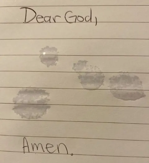 Dear God Coffee Stain Prayer