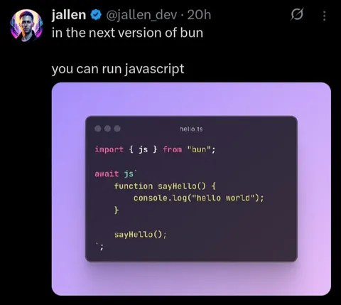 Bun Runs JavaScript