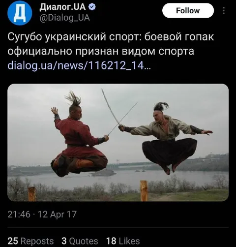 Боевой гопак признали спортом