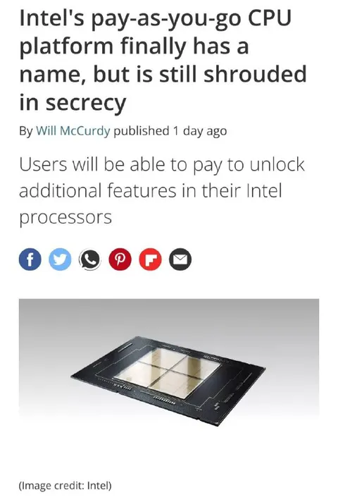 Intel Pay-As-You-Go CPU